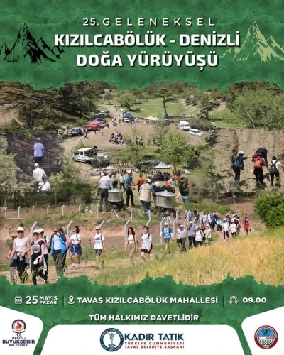 25. Geleneksel Kızılcab&ouml;l&uuml;k-Denizli Doğa Y&uuml;r&uuml;y&uuml;ş&uuml;ne sayılı g&uuml;nler kaldı
