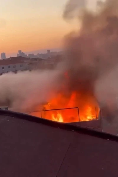 3 katlı binada yangın 