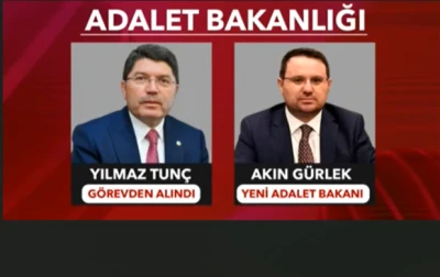 Adalet Bakanı Yılmaz Tun&ccedil;'un yerine Akın G&uuml;rlek atandı
