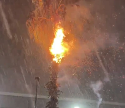 Adana&rsquo;da d&uuml;şen yıldırımlar yangına neden oldu