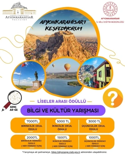 Afyonkarahisar&rsquo;ı Keşfet Bilgi ve K&uuml;lt&uuml;r Yarışması&rsquo;nın &ouml;n etabı
