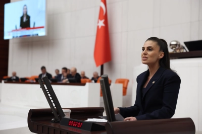Milletvekili Gizem &Ouml;zcan AKb&uuml;k'teki ruhsatsız yapılaşmayı TBMM'ye taşıdı
