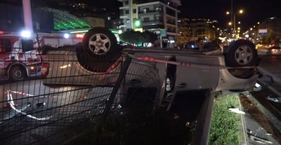 Alanya&rsquo;da takla atan otomobil hurdaya d&ouml;nd&uuml;: 2 yaralı
