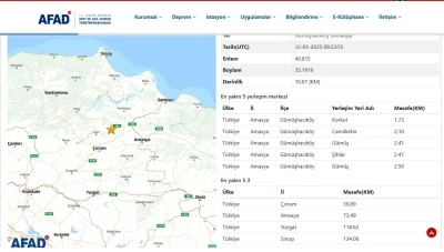 Amasya&rsquo;da 4.4 b&uuml;y&uuml;kl&uuml;ğ&uuml;nde deprem
