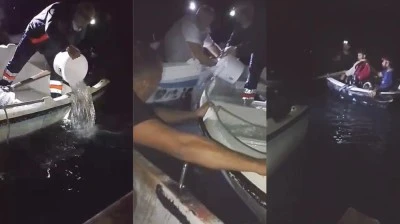 Amat&ouml;r balık&ccedil;ıların teknesi alabora oldu