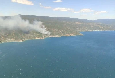 Armutlu Kapaklı hattında orman yangını