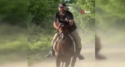 Atıyla g&ouml;lete girdi, atıyla birlikte boğuldu