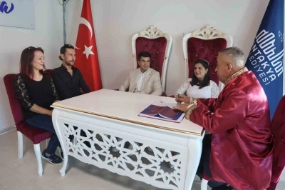 Aylar &ouml;ncesinden &rsquo;05.05.2025&rsquo; tarihini se&ccedil;en &ccedil;iftler nikah dairesinde yoğunluk oluşturdu
