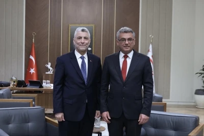 Bakan Bolat, KKTC&rsquo;de Cumhurbaşkanı Erh&uuml;rman ile g&ouml;r&uuml;şt&uuml;