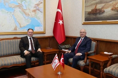 Bakan G&uuml;ler, KKTC Meclis Başkanı &Ouml;zt&uuml;rkler ile g&ouml;r&uuml;şt&uuml;