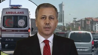 Bakan Yerlikaya, ambulansa yol vermeyen d&uuml;ğ&uuml;n konvoyu hakkında sert konuştu