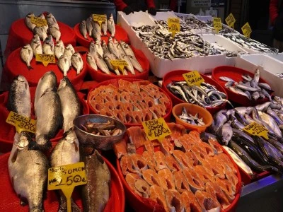 Balık tezgahlarında &ccedil;eşit bolluğu