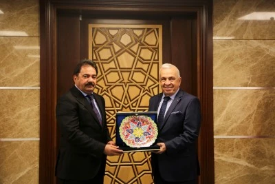 Başkan Şadi &Ouml;zdemir'den Bursa Emniyet M&uuml;d&uuml;r&uuml; G&ouml;kce'ye hayırlı olsun ziyareti