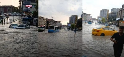 Başkentte sağanak yağış hayatı olumsuz etkiledi