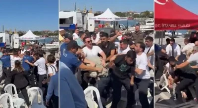 Batan gemiyi takip eden basın mensuplarına saldırı