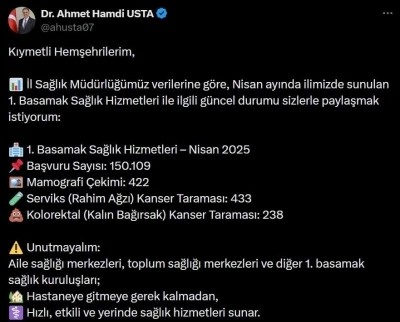 Bing&ouml;l&rsquo;de bin kişinin kanser taraması yapıldı
