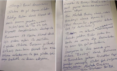 Bozbey'den Bursalılara mesaj 