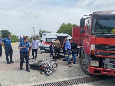 Bozdoğan&rsquo;da tır ile motosiklet &ccedil;arpıştı: 1 yaralı
