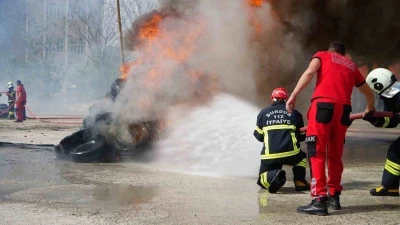 Burdur&rsquo;da 96 itfaiyeci, koordinasyon ve kriz y&ouml;netimi tatbikatı yaptı
