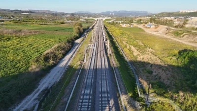 Bursa-Ankara hızlı tren hattı rayları b&ouml;yle g&ouml;r&uuml;nt&uuml;lendi
