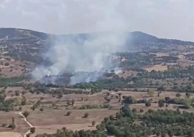 Bursa B&uuml;y&uuml;korhan'da ki orman yangınına 4 helikopterle m&uuml;dahale ediliyor