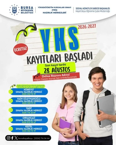 Bursa B&uuml;y&uuml;kşehir YKS kursları i&ccedil;in kayıtları başlattı