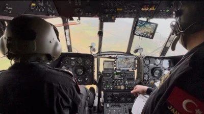 Bursa'da bayram trafiğine helikopterli denetim