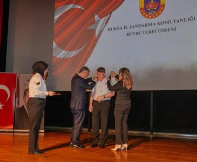 Bursa&rsquo;da jandarma personeli i&ccedil;in r&uuml;tbe terfi t&ouml;reni d&uuml;zenlendi