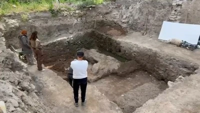 Bursa'da Krali&ccedil;e Nicea'nın sarayında bulunan mozaik ilk kez g&ouml;r&uuml;nt&uuml;lendi 