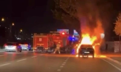 Bursa'da seyir halindeki ara&ccedil; yandı