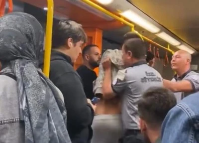 Bursa metrosunda sefer durduran arbede