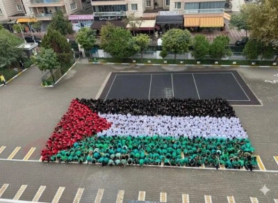 Bursalı &ouml;ğrencilerden Filistin'e destek 