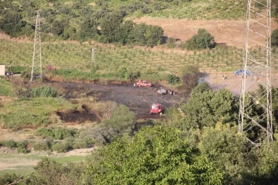 &Ccedil;anakkale&rsquo;de tarım arazisinde &ccedil;ıkan yangın kısa s&uuml;rede kontrol altına alındı