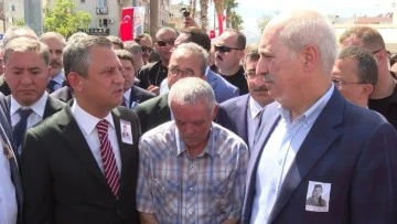 Cenaze t&ouml;reninde &Ouml;zg&uuml;r &Ouml;zel ile Numan Kurtulmuş arasında gergin anlar