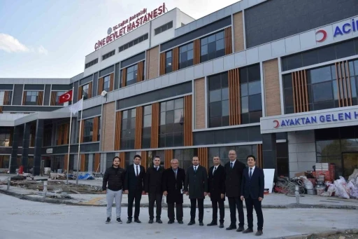 &Ccedil;ine Devlet Hastanesi&rsquo;ndeki son &ccedil;alışmalar yerinde incelendi
