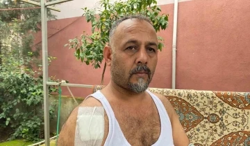 &Ccedil;ocuklarıyla bah&ccedil;ede otururken dehşeti yaşadı
