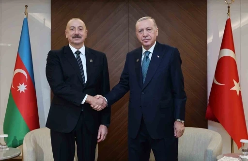 Cumhurbaşkanı Erdoğan, Aliyev ile g&ouml;r&uuml;şt&uuml;
