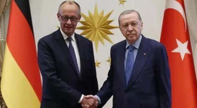 Cumhurbaşkanı Erdoğan, Almanya Şans&ouml;lyesi Merz ile g&ouml;r&uuml;şt&uuml;