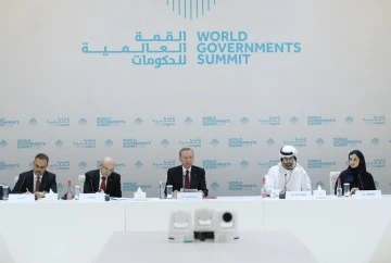 Cumhurbaşkanı Erdoğan, Dubai&rsquo;de uluslararası yatırım şirketleri ve Emirlik ailelerine ait şirketlerin temsilcileriyle bir araya geldi