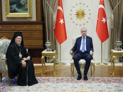 Cumhurbaşkanı Erdoğan, Fener Rum Patriği ile g&ouml;r&uuml;şt&uuml;