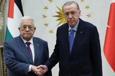  Cumhurbaşkanı Erdoğan, Filistin Devlet Başkanı Abbas'ı t&ouml;renle karşıladı