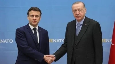Cumhurbaşkanı Erdoğan, Fransa Cumhurbaşkanı Macron ile g&ouml;r&uuml;şt&uuml;