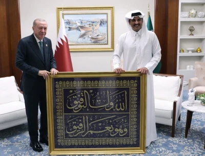 Cumhurbaşkanı Erdoğan, Katar Emiri Al Sani ile g&ouml;r&uuml;şt&uuml;