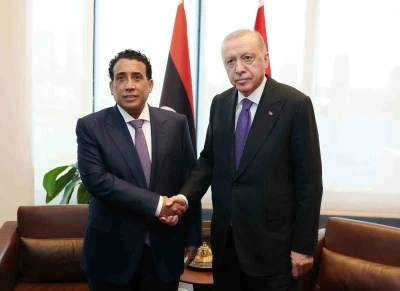 Cumhurbaşkanı Erdoğan, Libya Başkanlık Konseyi Başkanı el-Menfi ile g&ouml;r&uuml;şt&uuml;