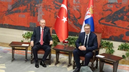 Cumhurbaşkanı Erdoğan, Sırbistan Cumhurbaşkanı Vucic ile g&ouml;r&uuml;şt&uuml;
