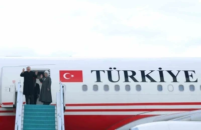 Cumhurbaşkanı Erdoğan T&uuml;rkmenistan&rsquo;a gitti