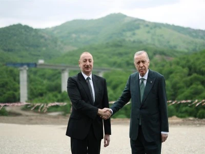 Cumhurbaşkanı Erdoğan ve Aliyev, La&ccedil;ın Uluslararası Havalimanı'nın a&ccedil;ılışını yaptı