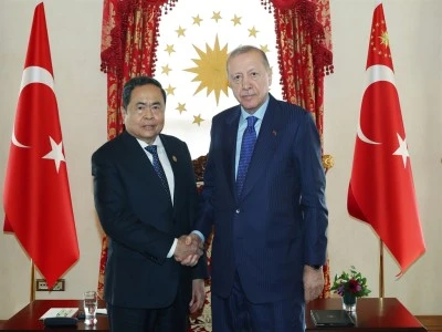 Cumhurbaşkanı Erdoğan, Vietnam Meclis Başkanı Tran Thanh Man'ı kabul etti