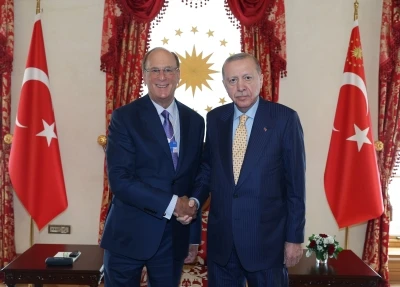 Cumhurbaşkanı Erdoğan, WEF Başkanı Fink'i kabul etti