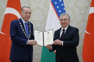 Cumhurbaşkanı Erdoğan&rsquo;a &Ouml;zbekistan&rsquo;da Y&uuml;ksek D&uuml;zeyli İmam Buhari Nişanı